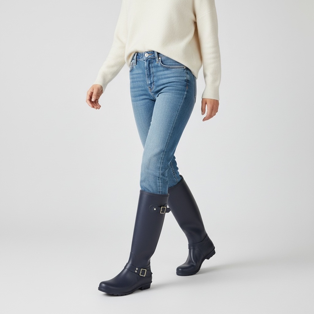 Steve Madden Tsunami Blue navy raining Boots - Picture 8 of 9